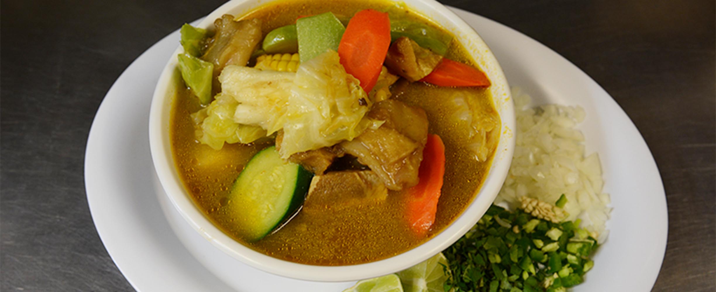 Sopa de Gallina (Chicken soup), a typical Salvadoran dish.